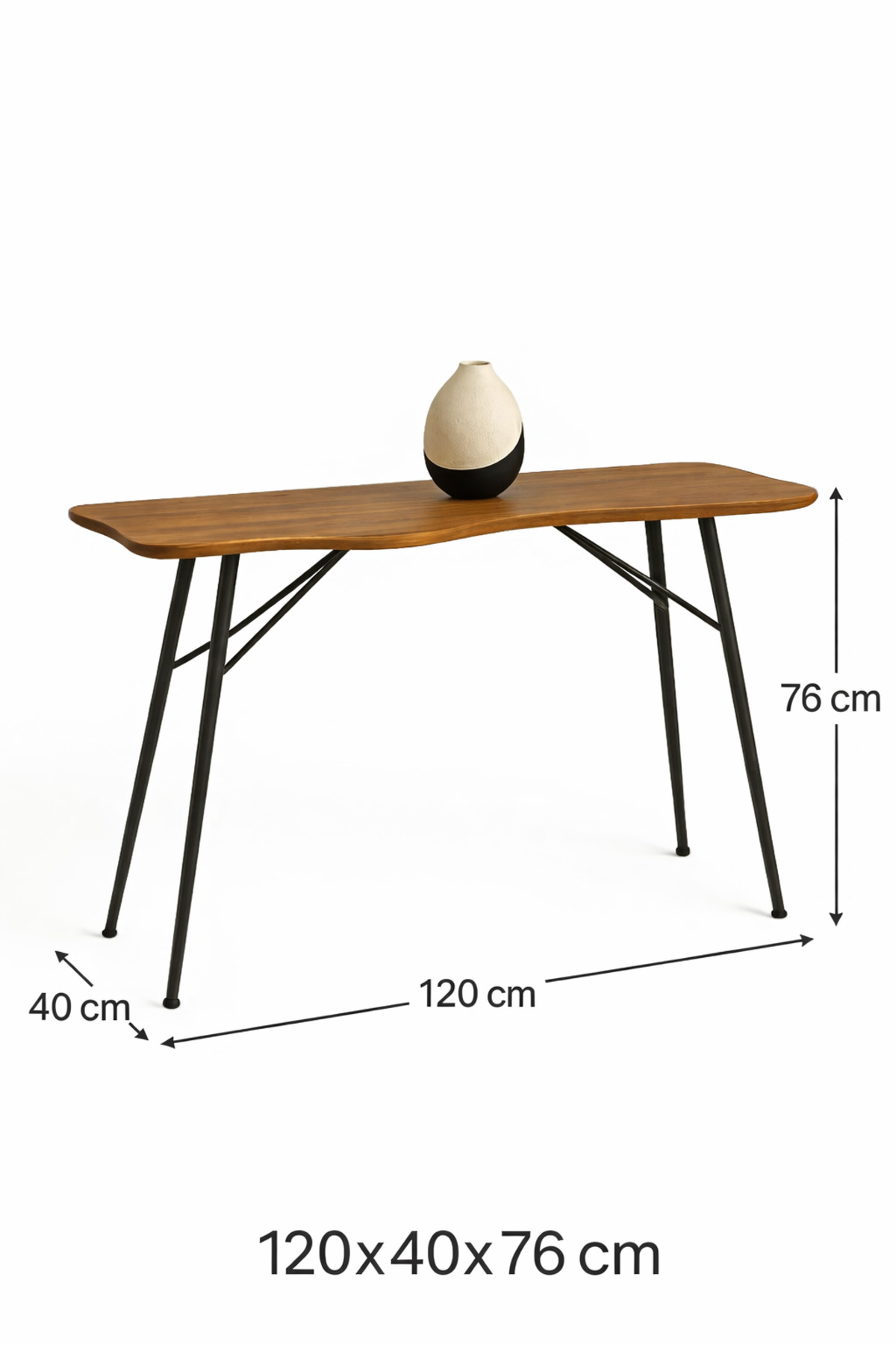 طاولة كونسول خشبية حديثة بحافة منحنية -( 120×40×76...