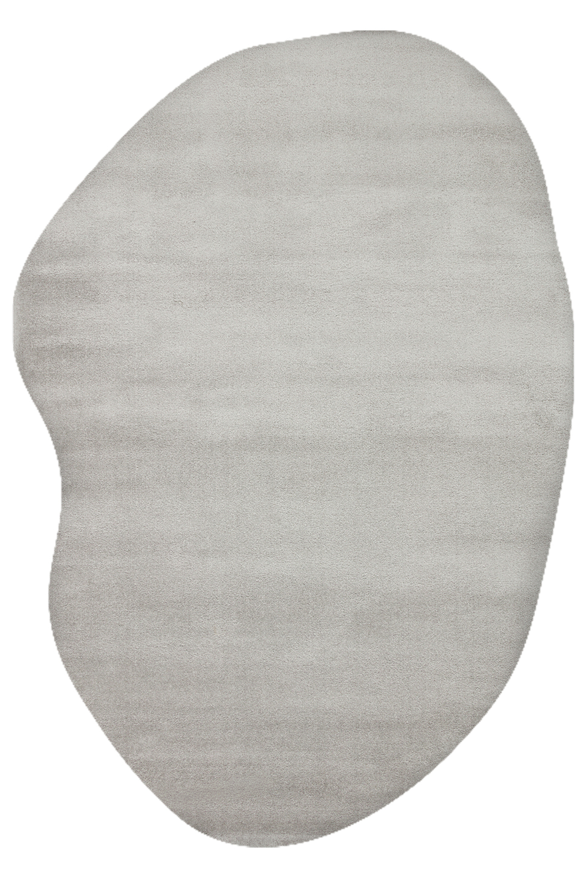 Zen Amorphous 02 Grey Special Cut Asymmetrical Soft Texture Lintless Tight Weaving Machine Rug