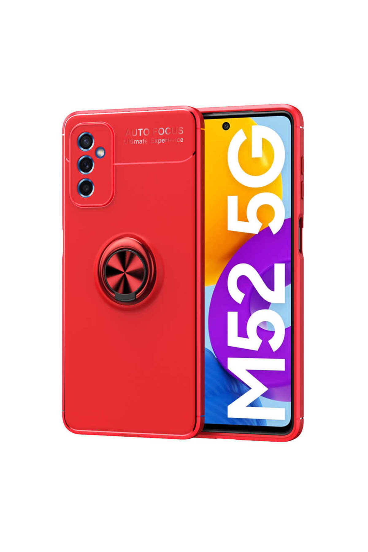Galaxy M52 Kılıf GZST Ravel Silikon Kapak - Kırmızı