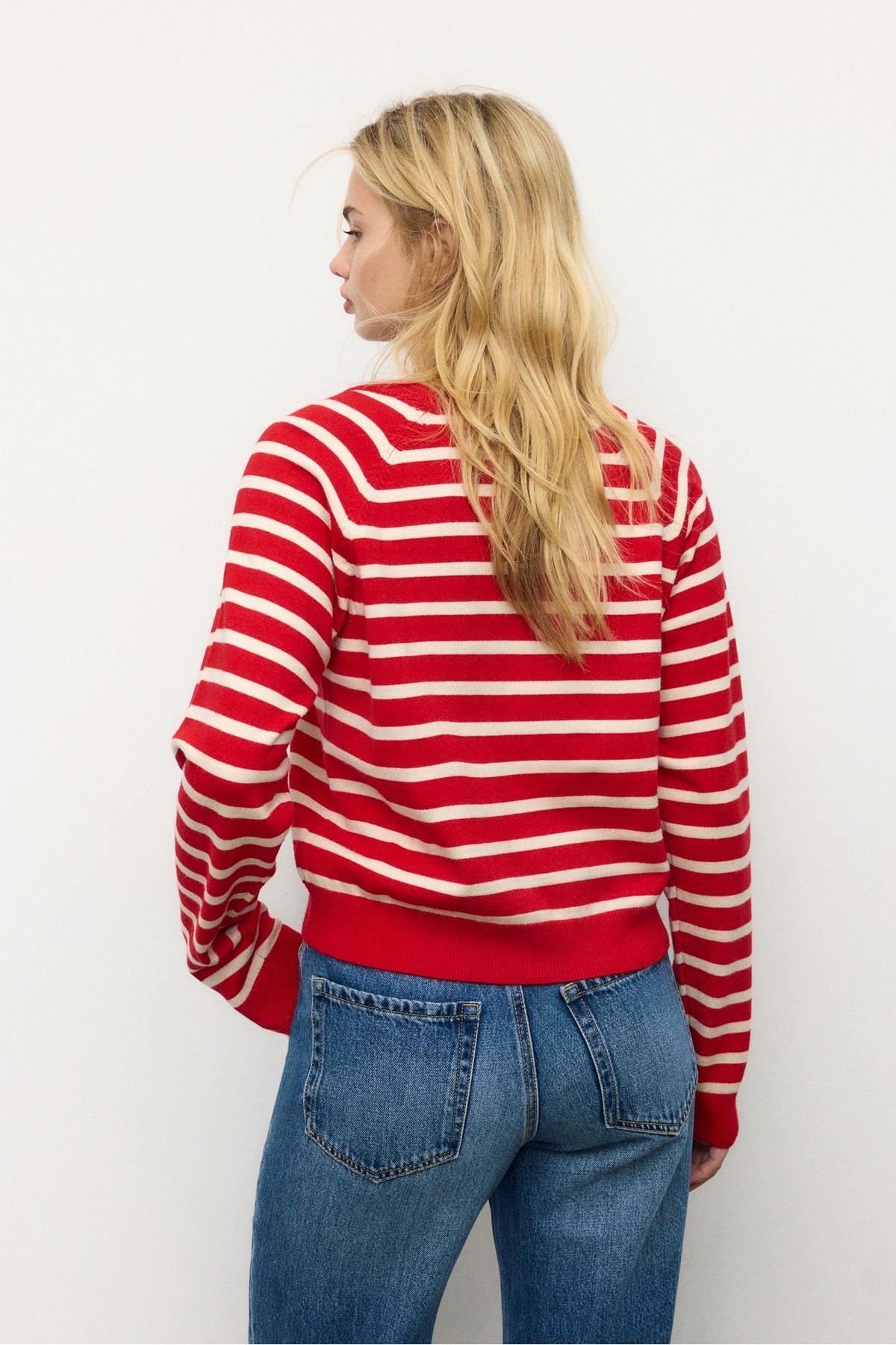 Stradivarius  Reglan kollu düğmeli triko hırka - Görsel 5