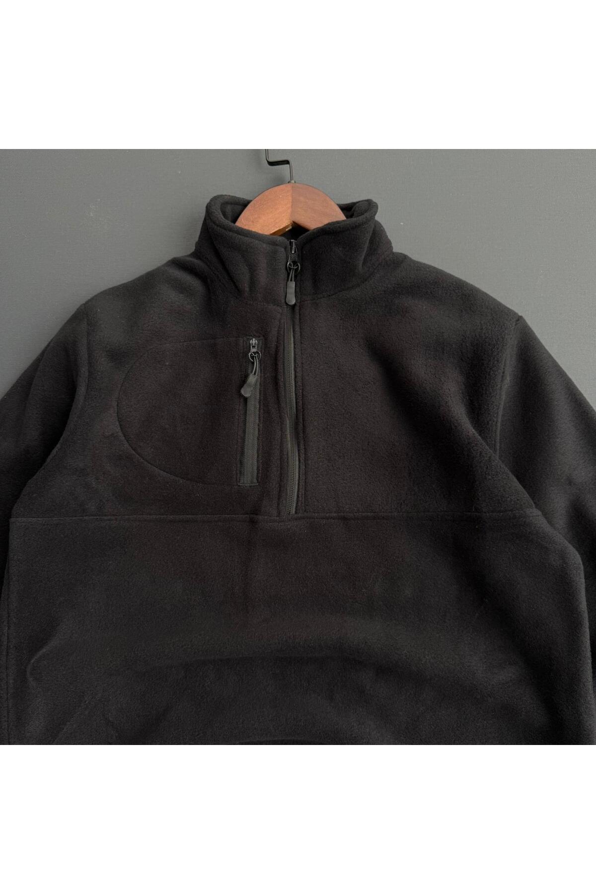 Polar Kumaş Fermuarlı Sweat — مشکی PKFS-001 — تصویر 2 از 2