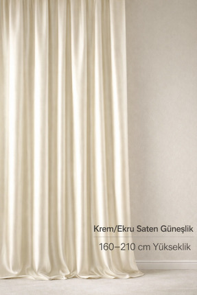 SHY TEKSTİL Lüks 1.Sınıf Özel Dikim Elegance Krem-Ekru Saten Güneşlik 160-210...
