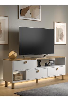 Wood'n Love Nora Bohem Ledli Tv Ünitesi - Konsol 3 Kapak 2 Bölme 160 Cm Dolap...
