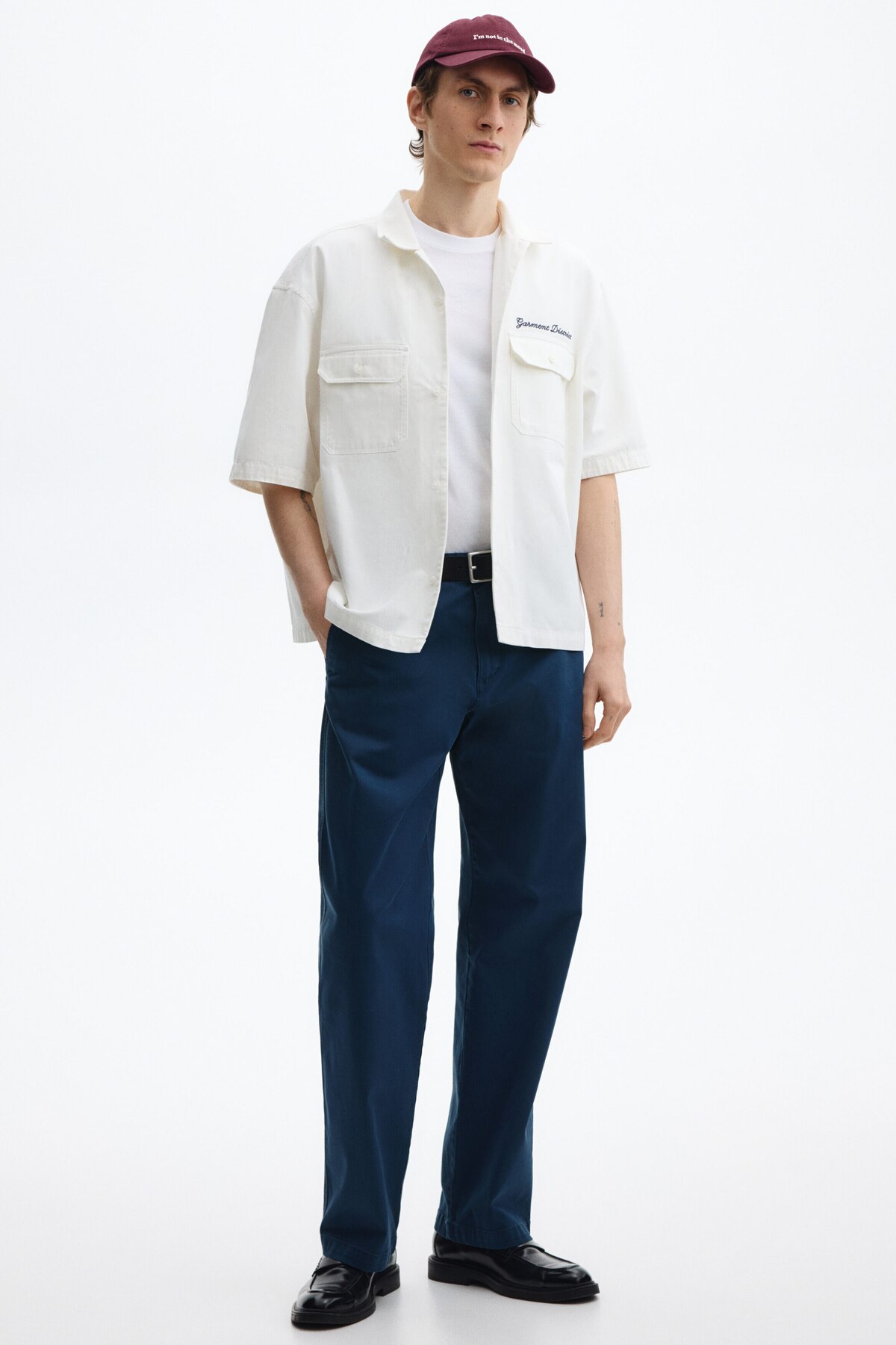 پنبه چینو ریلکس فیت اچ اند ام شلوار H&M
