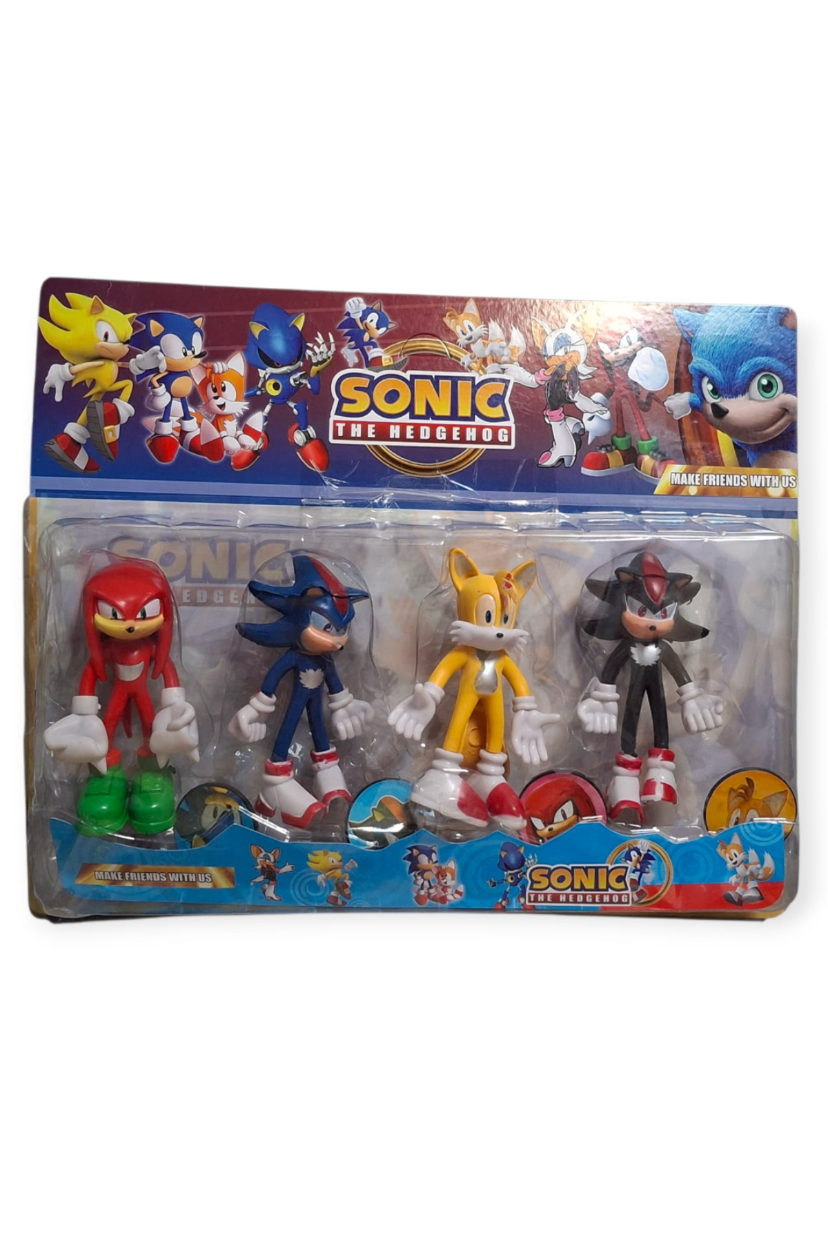 HOŞGARDENS Kirpi Sonıc Oyuncak Tails-Super Sonıc-Knuckles- 4'lü