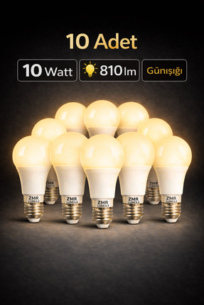 ZMR LUMIXA 10 WATT 810 LM GÜNIŞIĞI RENK AMPUL 10 ADET