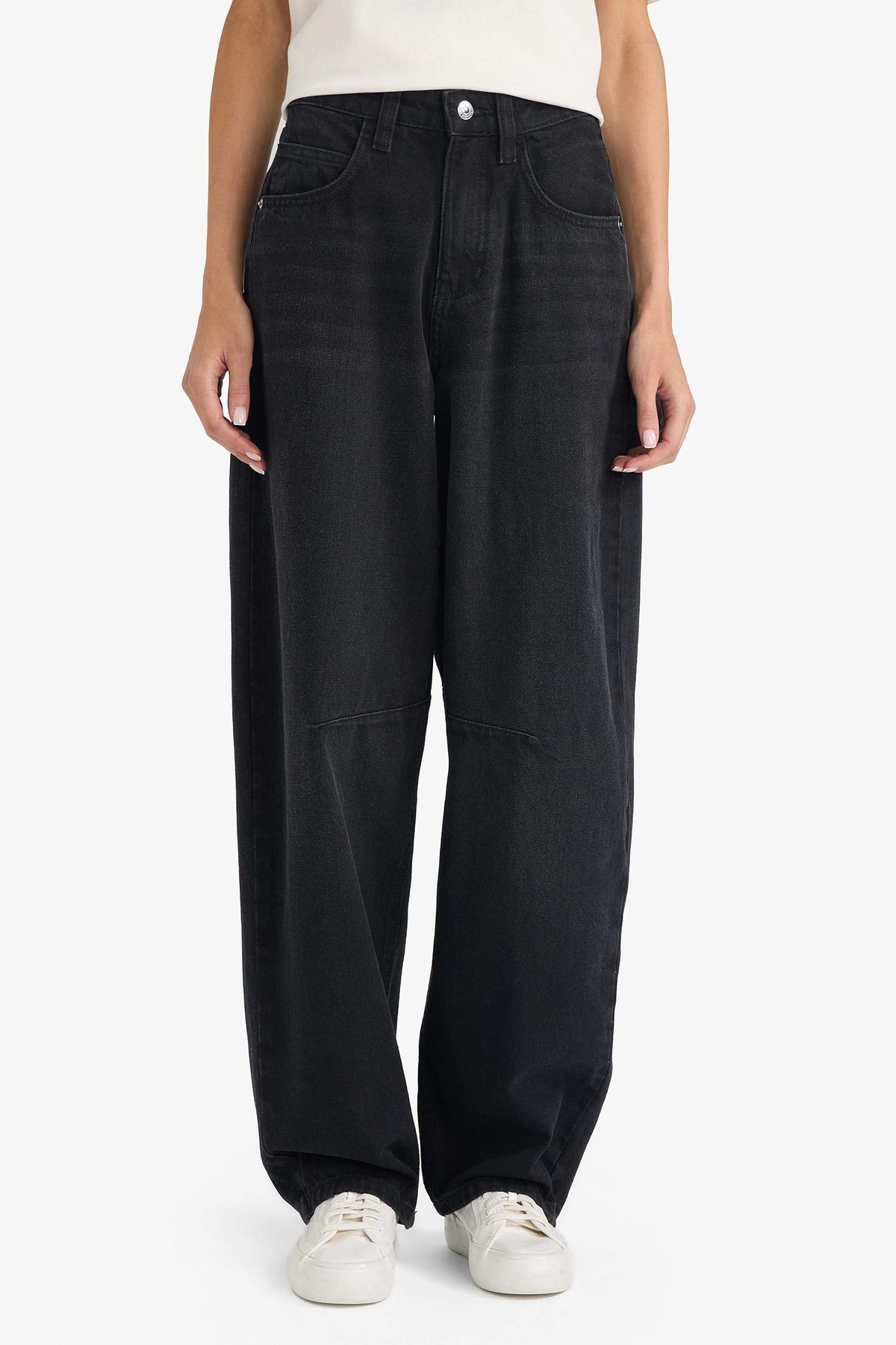 Defacto  %100 Pamuk Baggy Fıt Yüksek Bel Jean Pantolon F2960AX25WN - Görsel 3