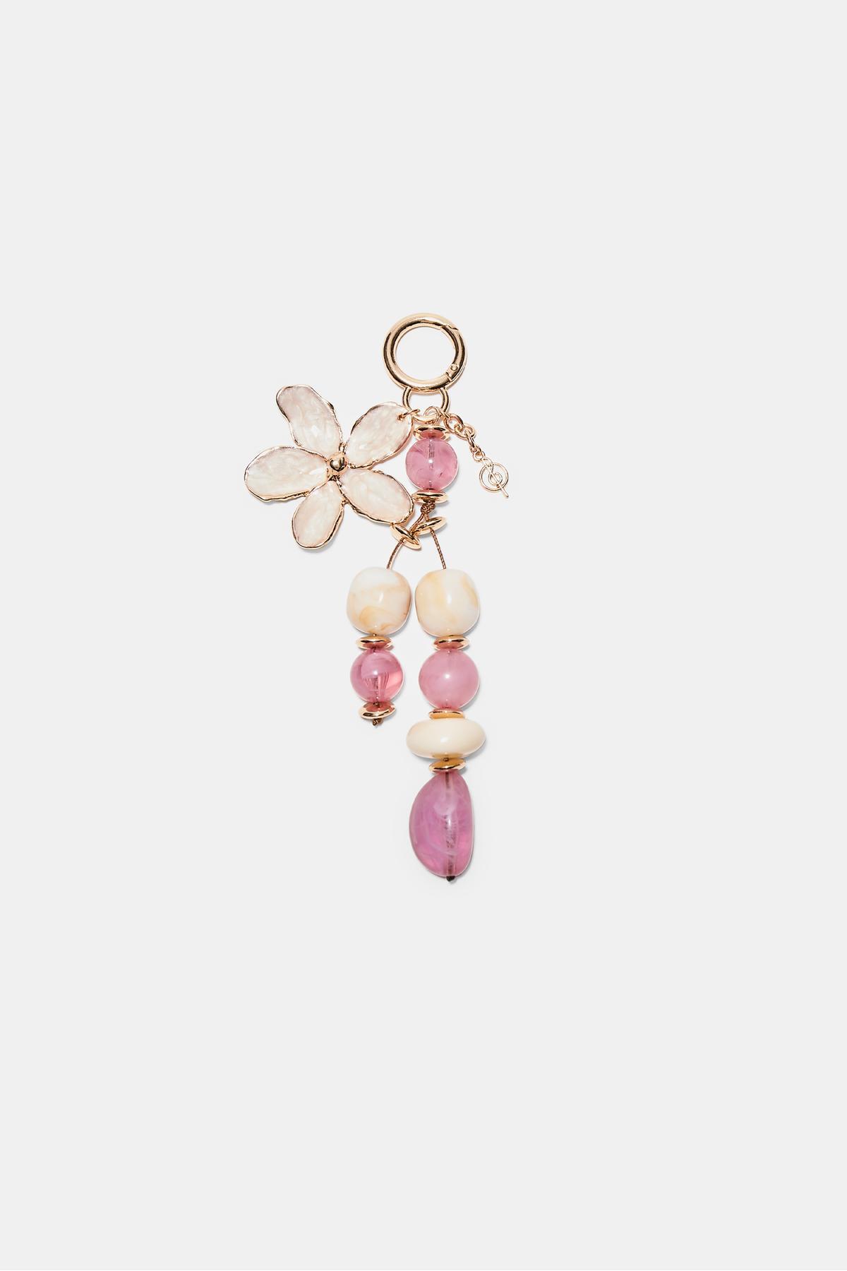 Mini flower charm keychain