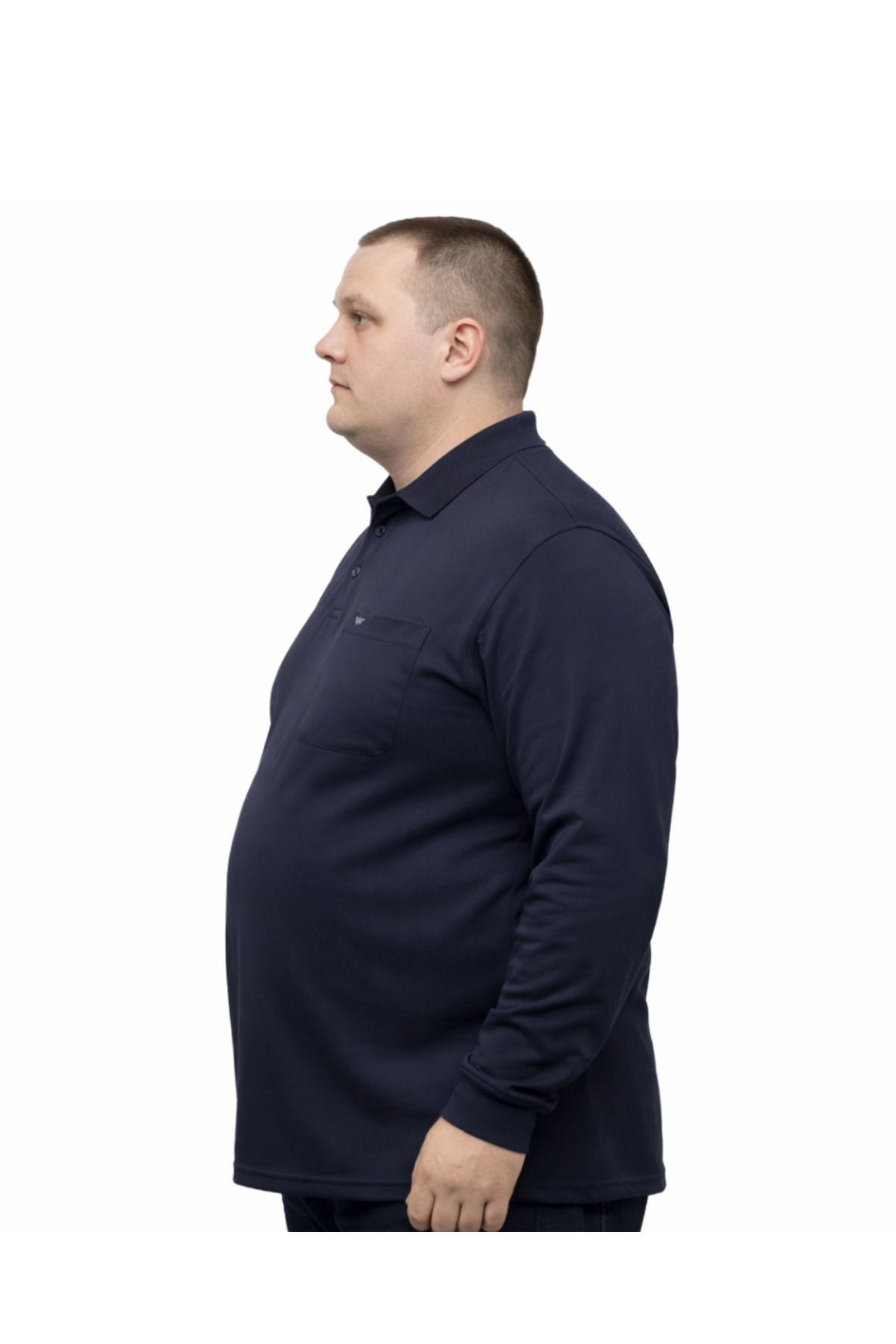 BattalModa Erkek Büyük Beden Lacivert Polo Yaka Pike Tişört 3XL-8XL görsel 2