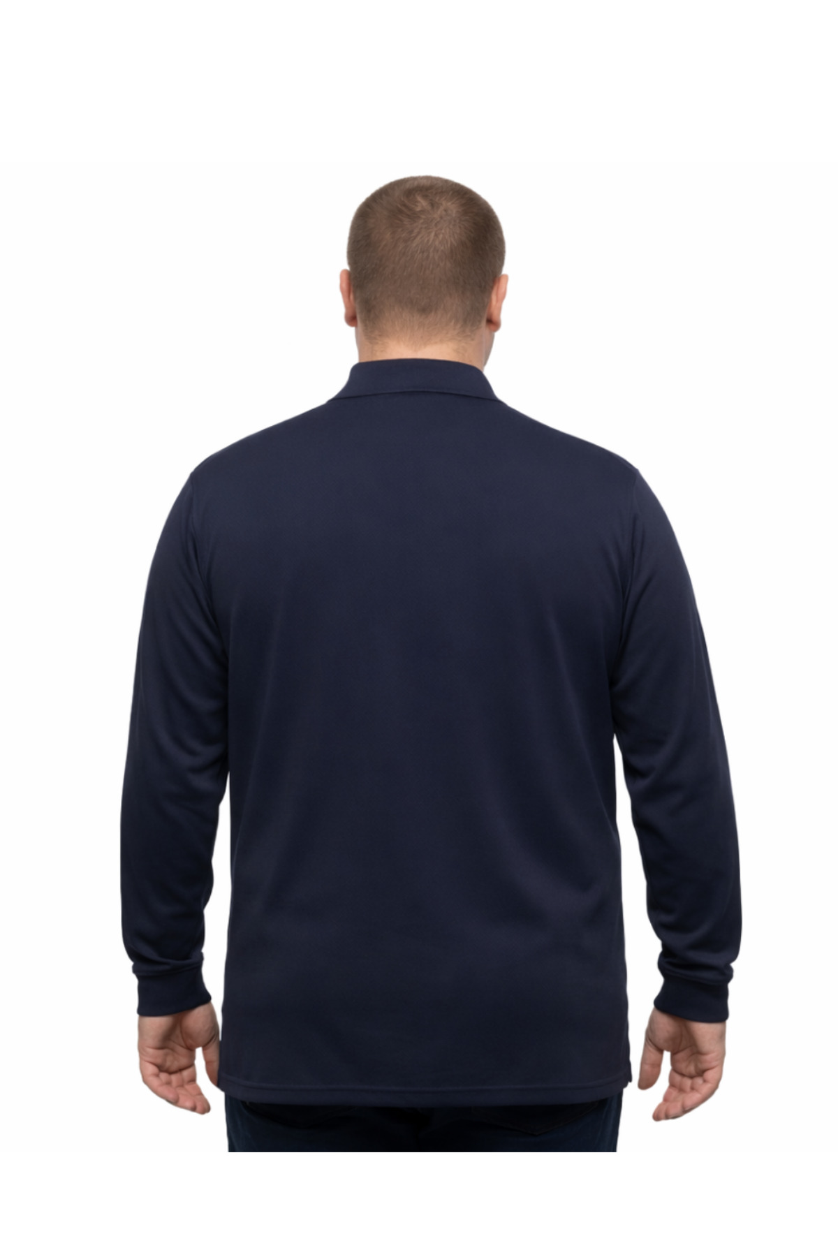 BattalModa Erkek Büyük Beden Lacivert Polo Yaka Pike Tişört 3XL-8XL görsel 3