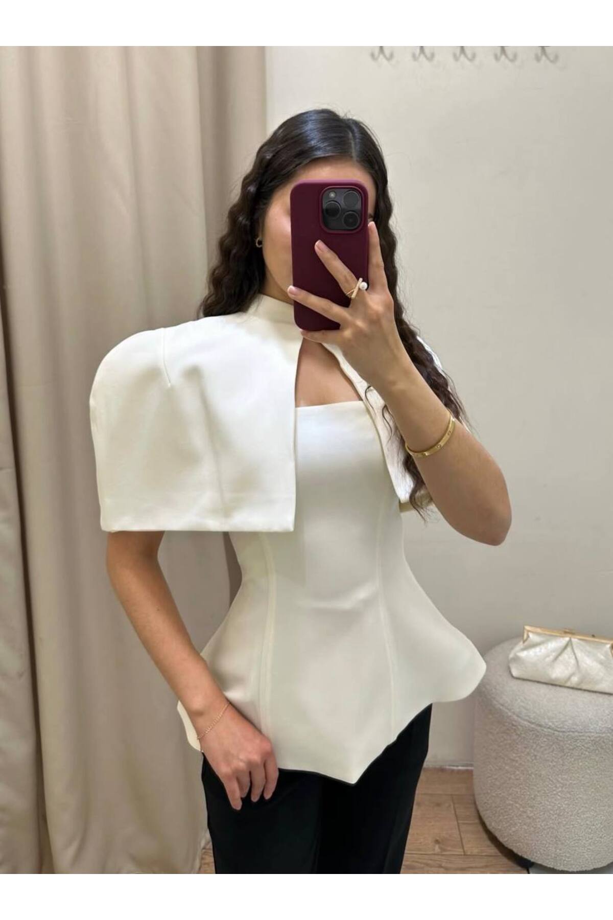 Butik Beyza  Boleralı İki Parçalı Tasarım Bluz