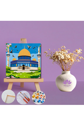 LİLYHOBBYLAND Mini Sayılarla Boyama İslami Eserler Kiti 20x20 cm-Mescid-i Nebevi
