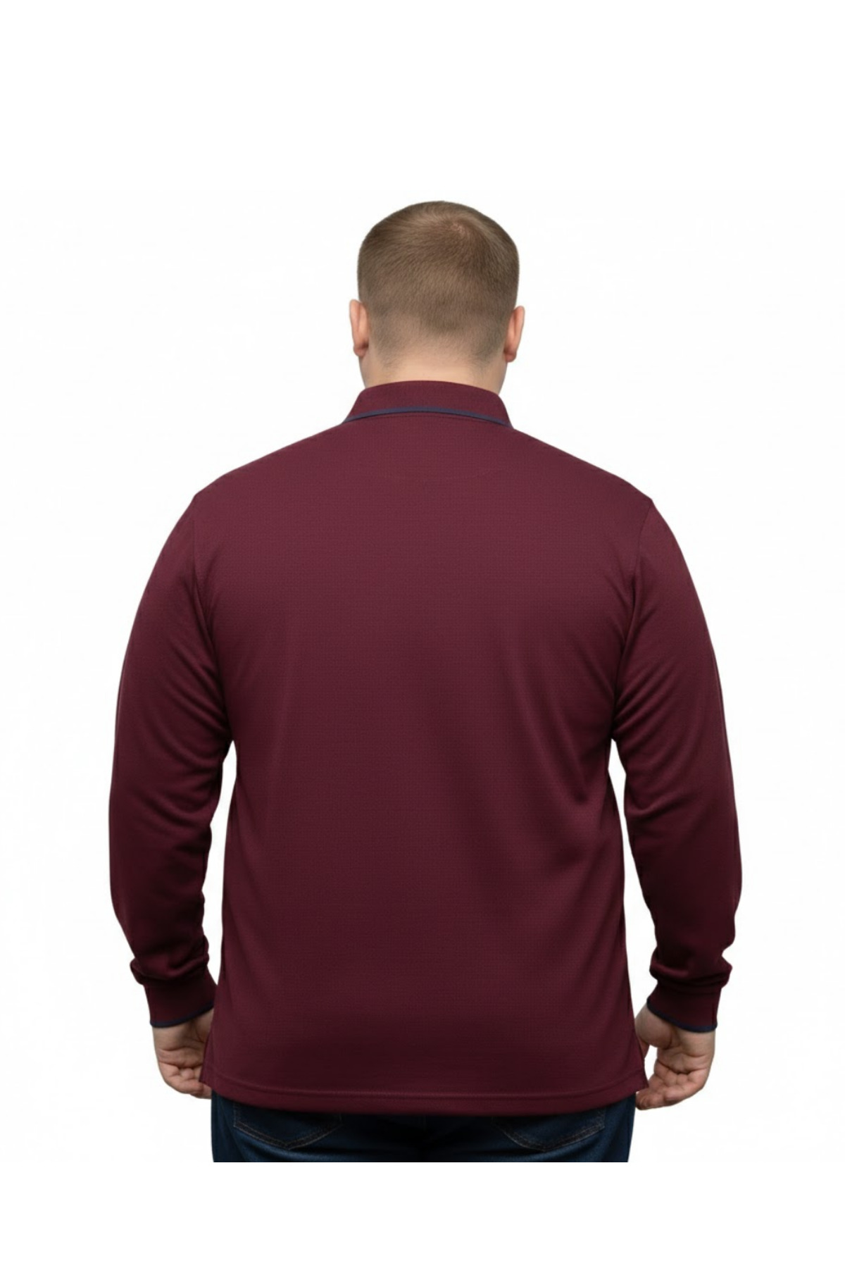 BattalModa Erkek Büyük Beden Bordo Polo Yaka Pike Tişört 3XL-8XL görsel 3