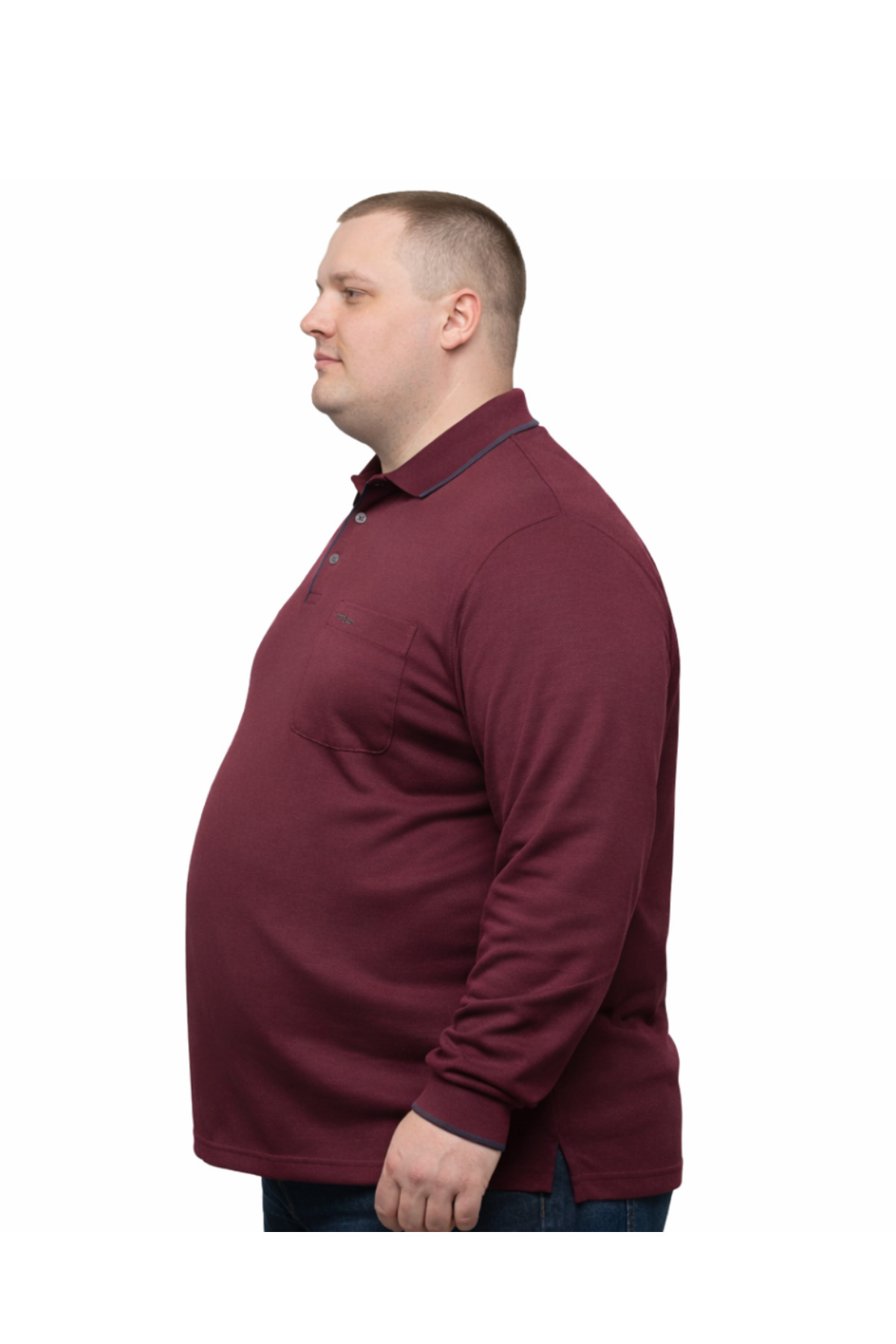 BattalModa Erkek Büyük Beden Bordo Polo Yaka Pike Tişört 3XL-8XL görsel 2