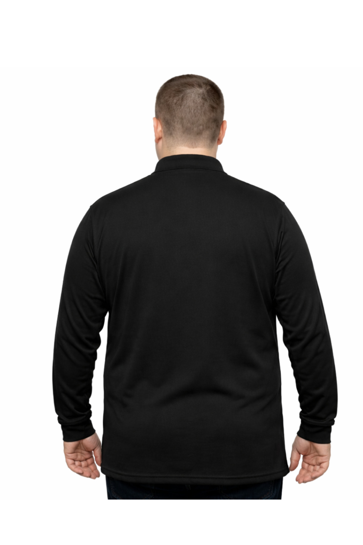 BattalModa Erkek Büyük Beden Siyah Polo Yaka Pike Tişört 3XL-8XL görsel 3