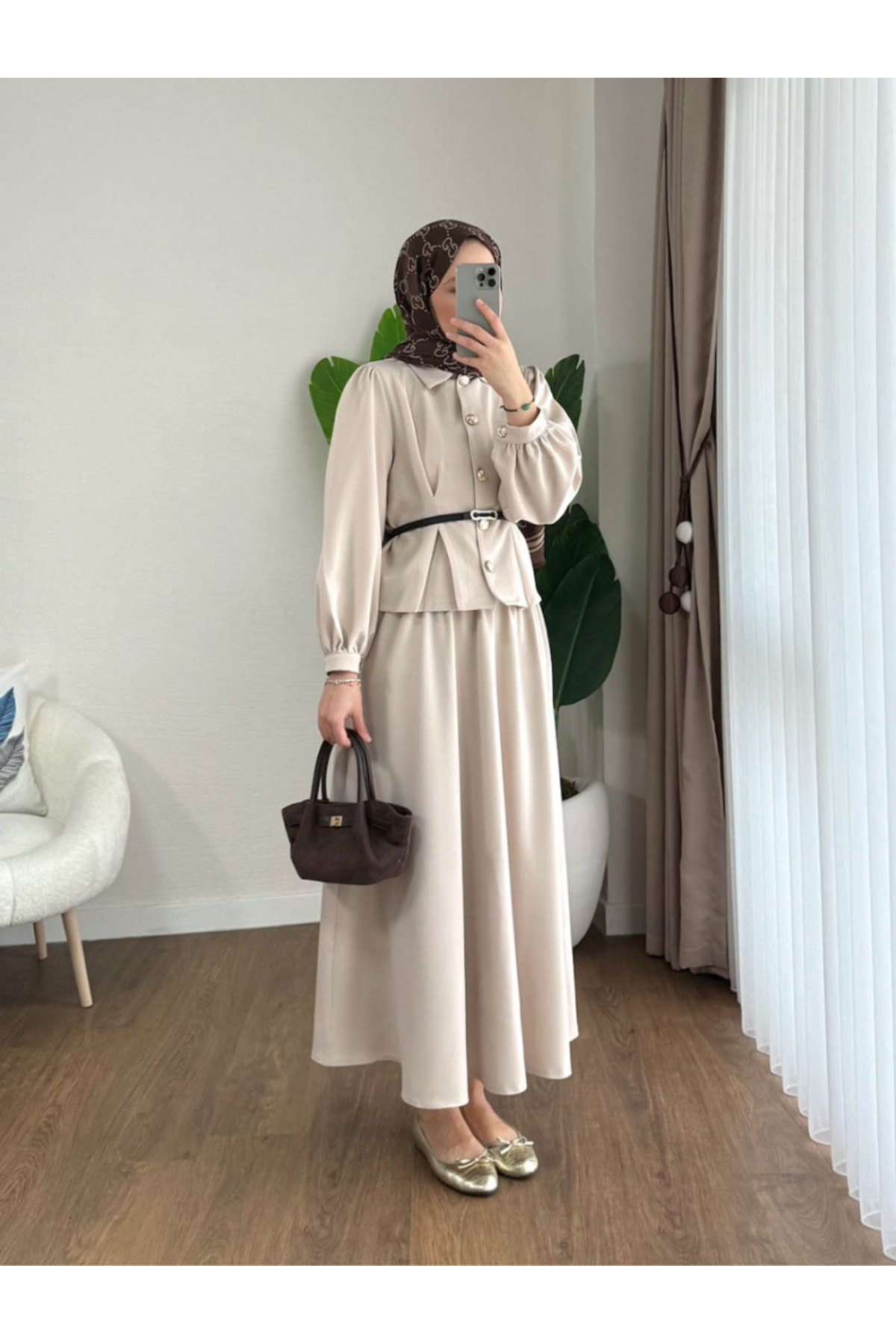 nizzell WOMEN'S NEW SEASON BELTED SKIRT SET