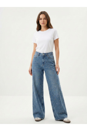 Alaçatı Boutique Kadın Zımbalı Kot Pantolon – Yüksek Bel, Şık Detaylı, Günlük...