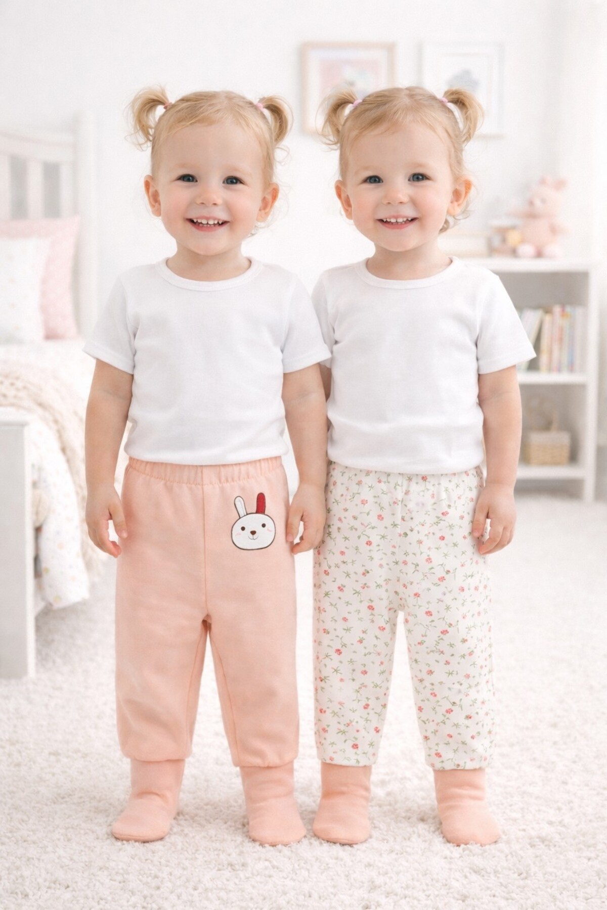 Melekpare Bebek&Çocuk Organik Patikli Pantolon Kendinden Çoraplı Alt Pijama Mevsimlik Pamuk 2'li Set fotoğrafı 4 (önizleme)