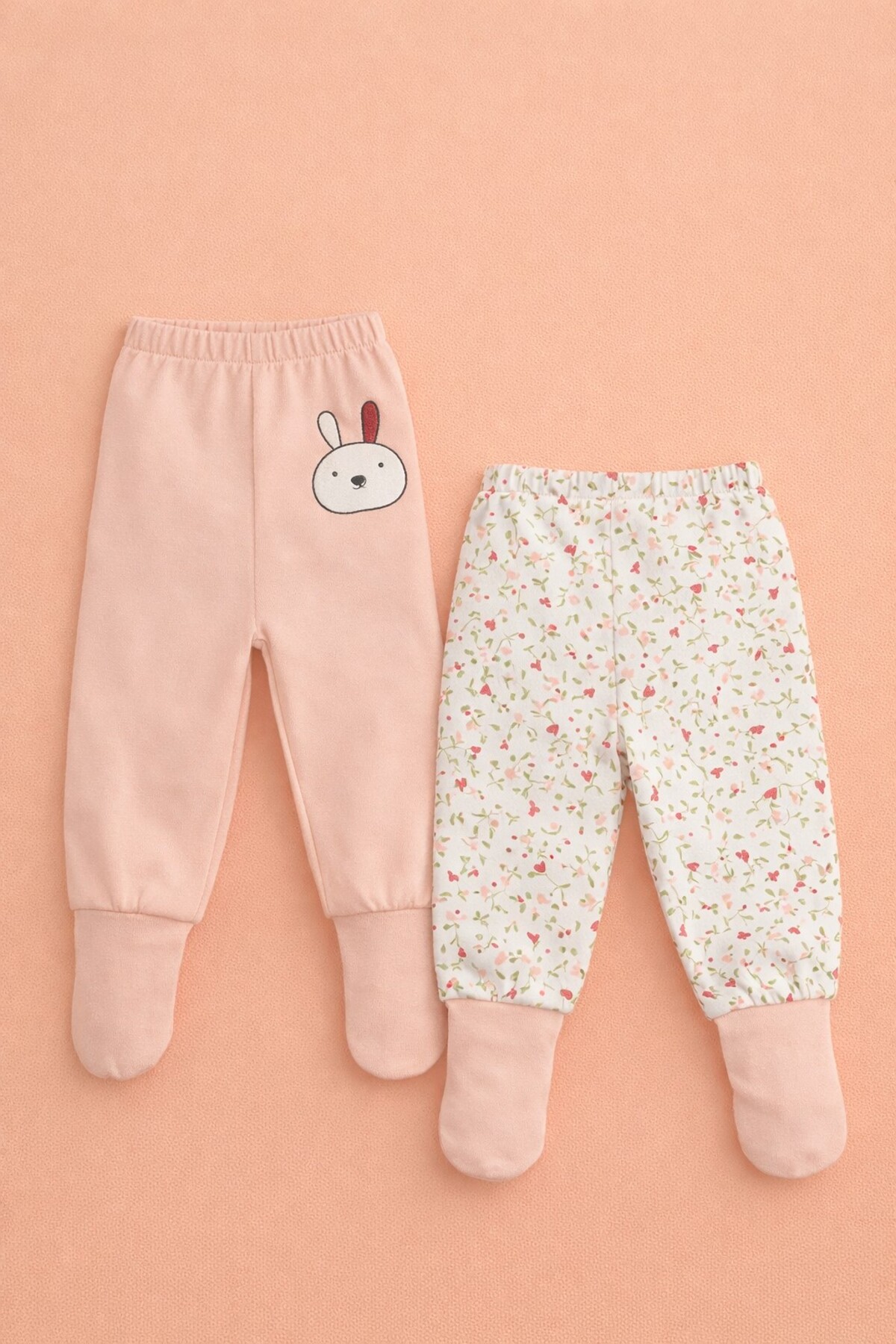 Melekpare Bebek&Çocuk Organik Patikli Pantolon Kendinden Çoraplı Alt Pijama Mevsimlik Pamuk 2'li Set fotoğrafı 5 (önizleme)