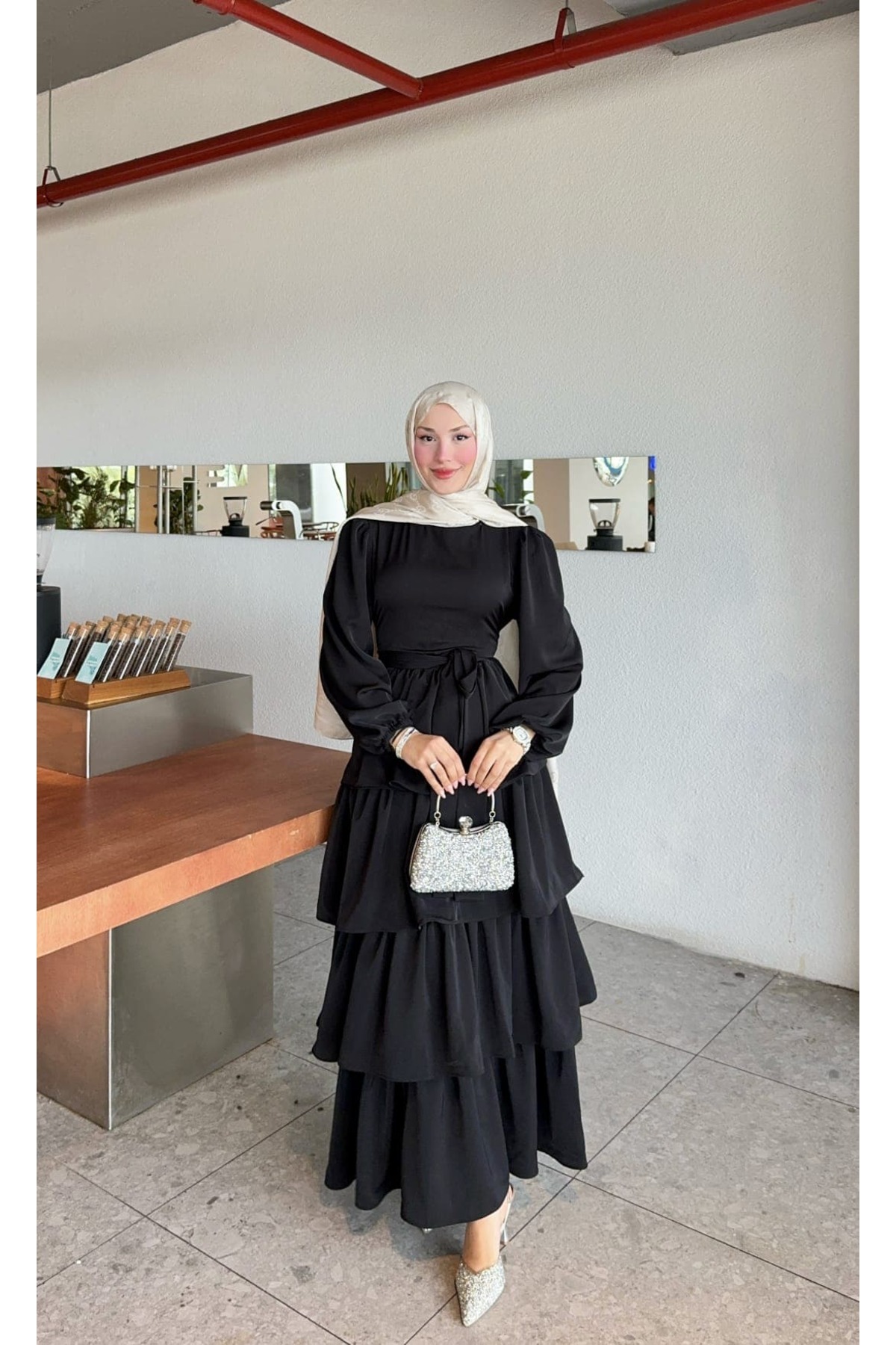 ZARERA  PRENSES MODEL KATLI ELBİSE - Görsel 2