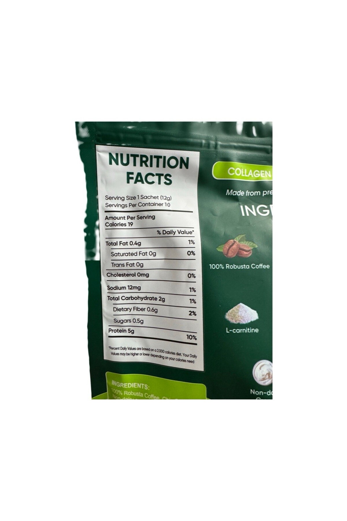 Fitgum 20x Collagen Chia Coffee, 10 Sachets- Trendyol