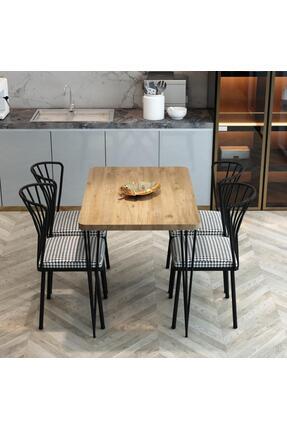 MRVHOMEE 70 x 110 cm Modern Mutfak Masa Takımı - AHŞAP