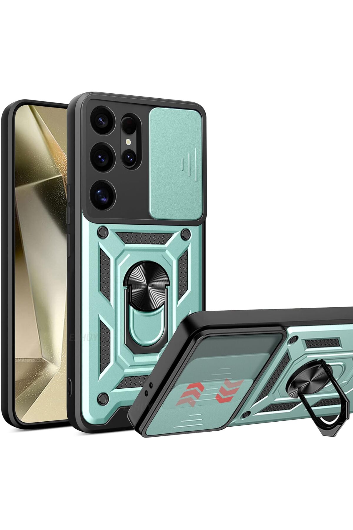 Shock Absorbing Armor Protective Cover with Sliding Ring with Case Camera Protection for Samsung Galaxy S26 Ultra