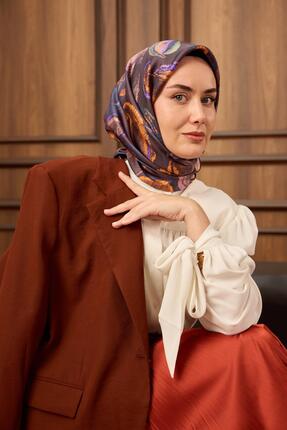Silk Home Premium %100 TWIL İPEK DESENLİ EŞARP - SU ve LEKE TUTMAZ - 11490-09