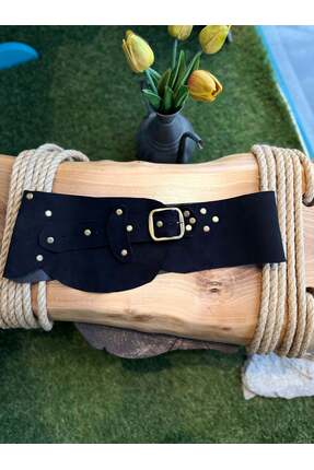 Yılday Gür Butik Lionel El Yapımı Hakiki Nubuk Deri Bohem Korse Kemer