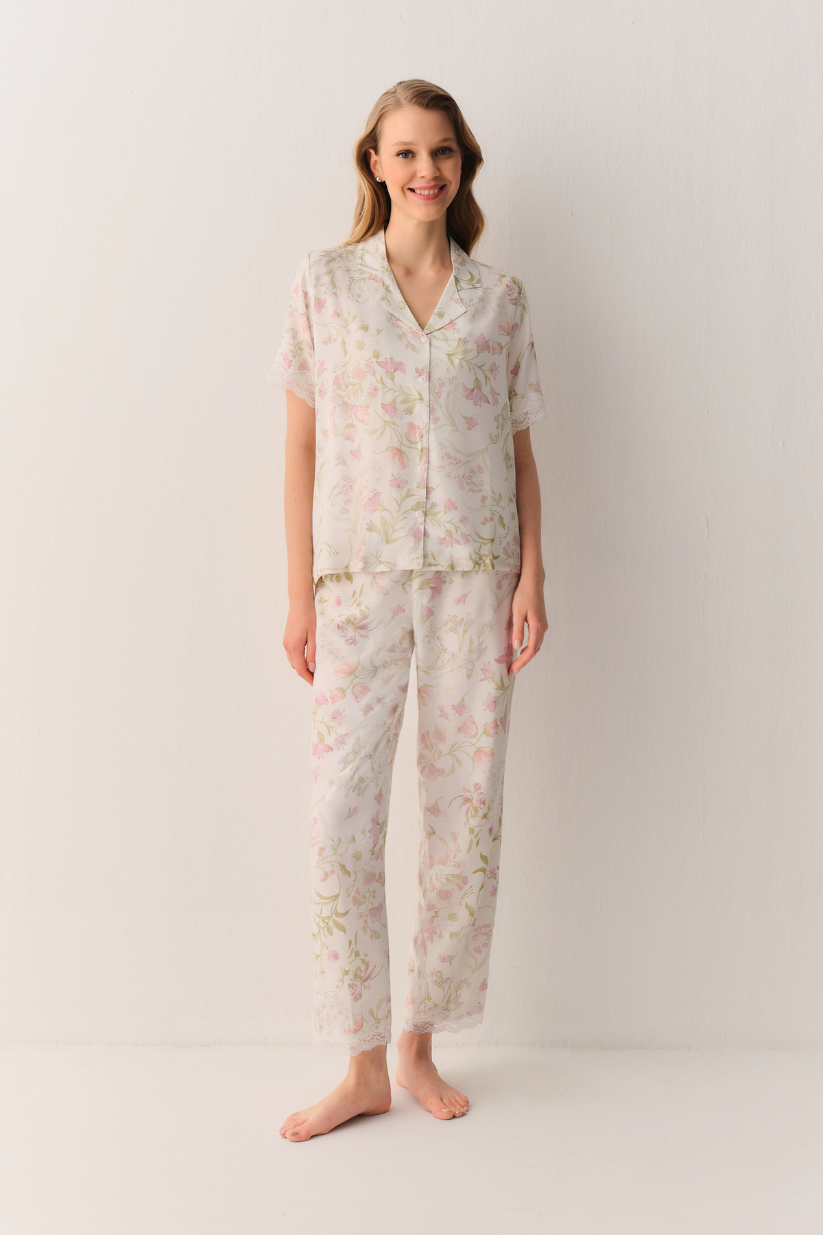 Suwen Lilibet Shirt Collar Pajama Set