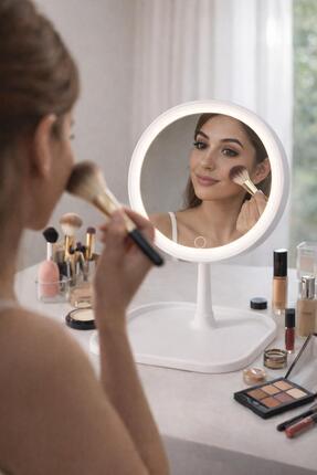 madewithlove Şarjlı LED Işıklı Masa Üstü Makyaj Aynası – Gün Işığı / Beyaz / ...