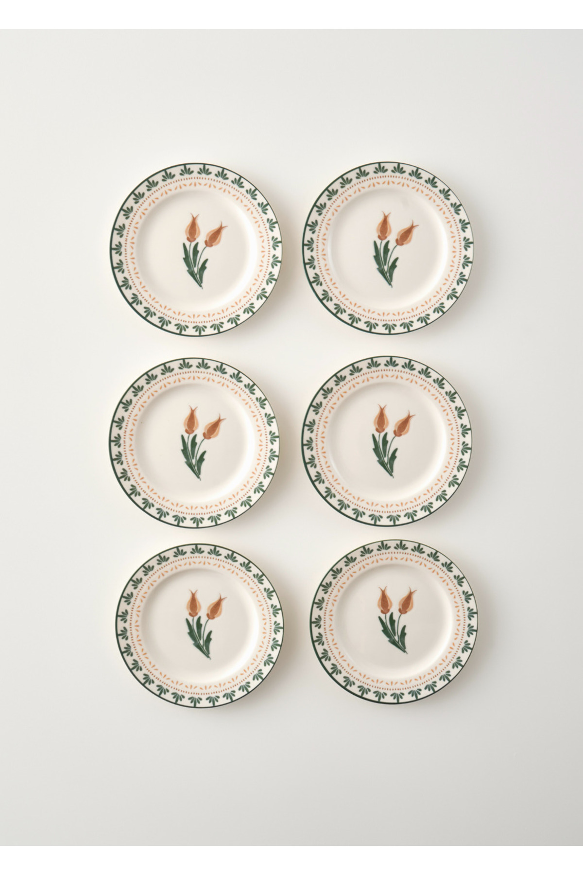 Tulip Porcelain 6-Piece Cake Plate Set (21 cm)