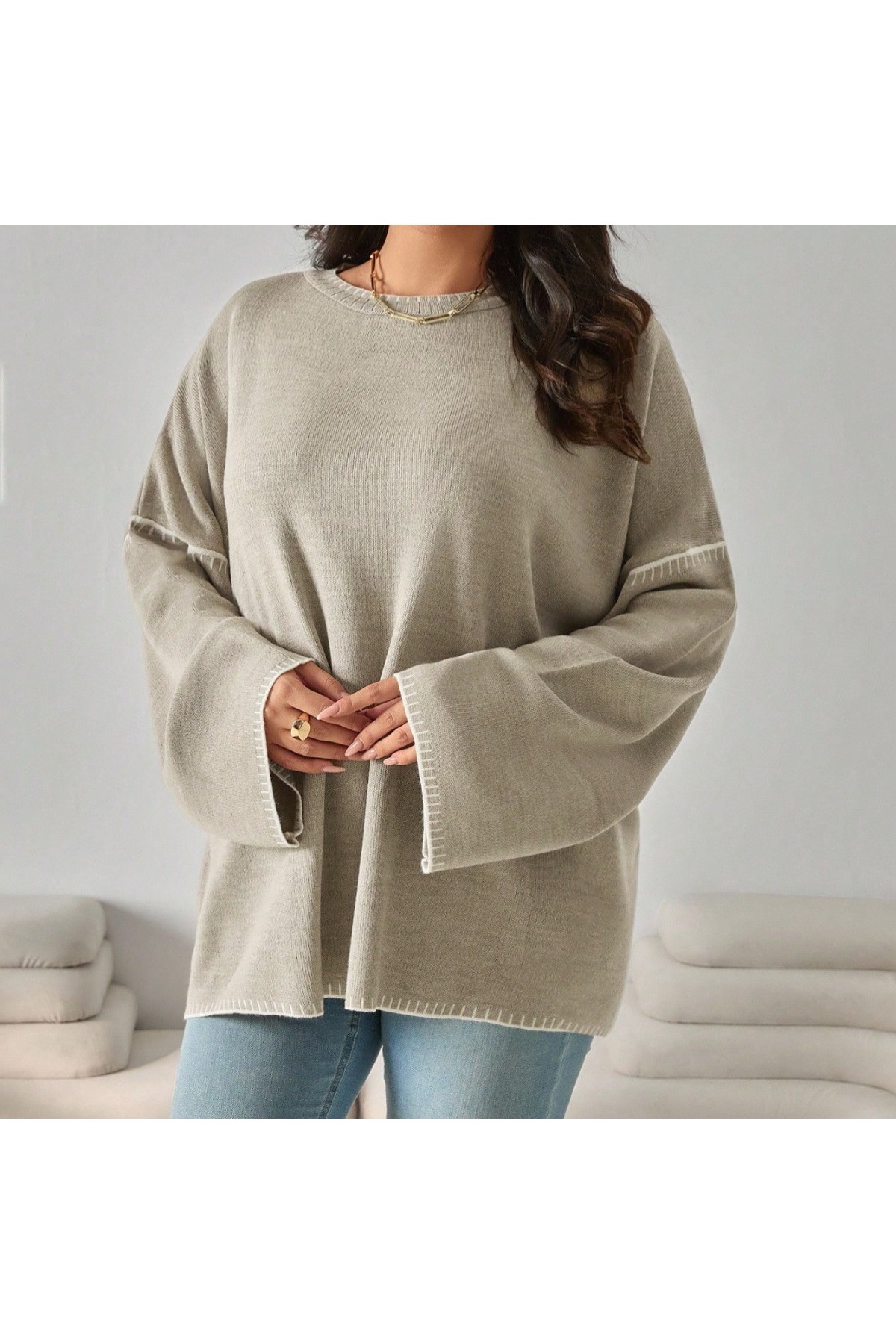 Butik  Kadın büyük beden kazak - Görsel 4