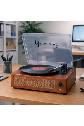 Cosfer Years Stay Açık Kahve Renk Pikap Elektrikli Pilak Çalar – Bluetooth Öz...