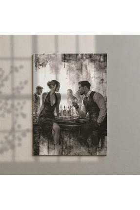 PosterPazar ık Kadın ve Erkek Temalı Siyah Beyaz Duvar Posteri - Çerçevesiz