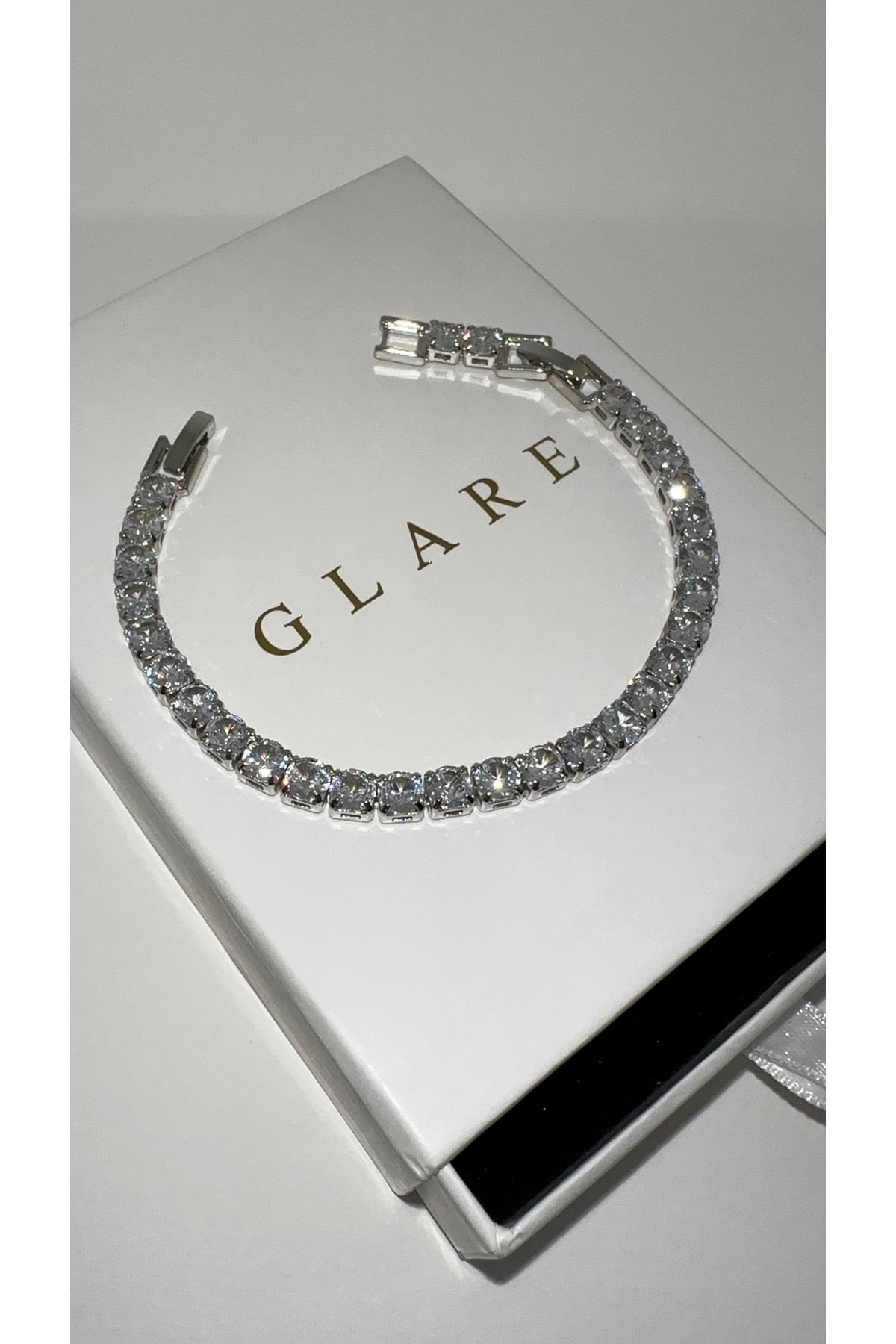GLARE JEWELRY CO 5mm Gümüş Pırlanta Montür Suyolu Çelik Bileklik 15+3cm görsel 5