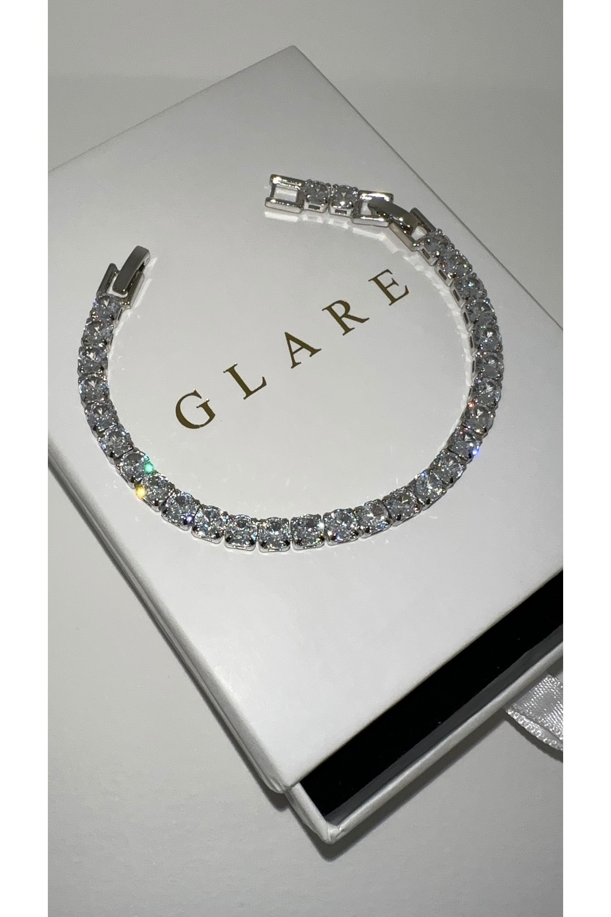 GLARE JEWELRY CO 5mm Gümüş Pırlanta Montür Suyolu Çelik Bileklik 15+3cm görsel 3