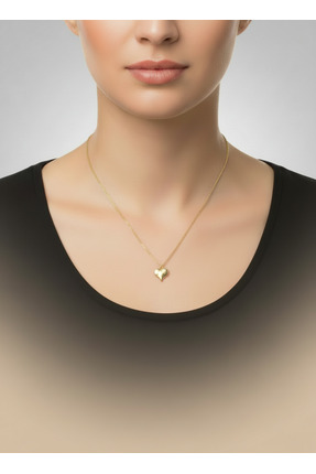 NEWTRENDD Kalp Uçlu Minimal Kolye – Zarif Gold Renk Zincir | Sevgililer Günü ...