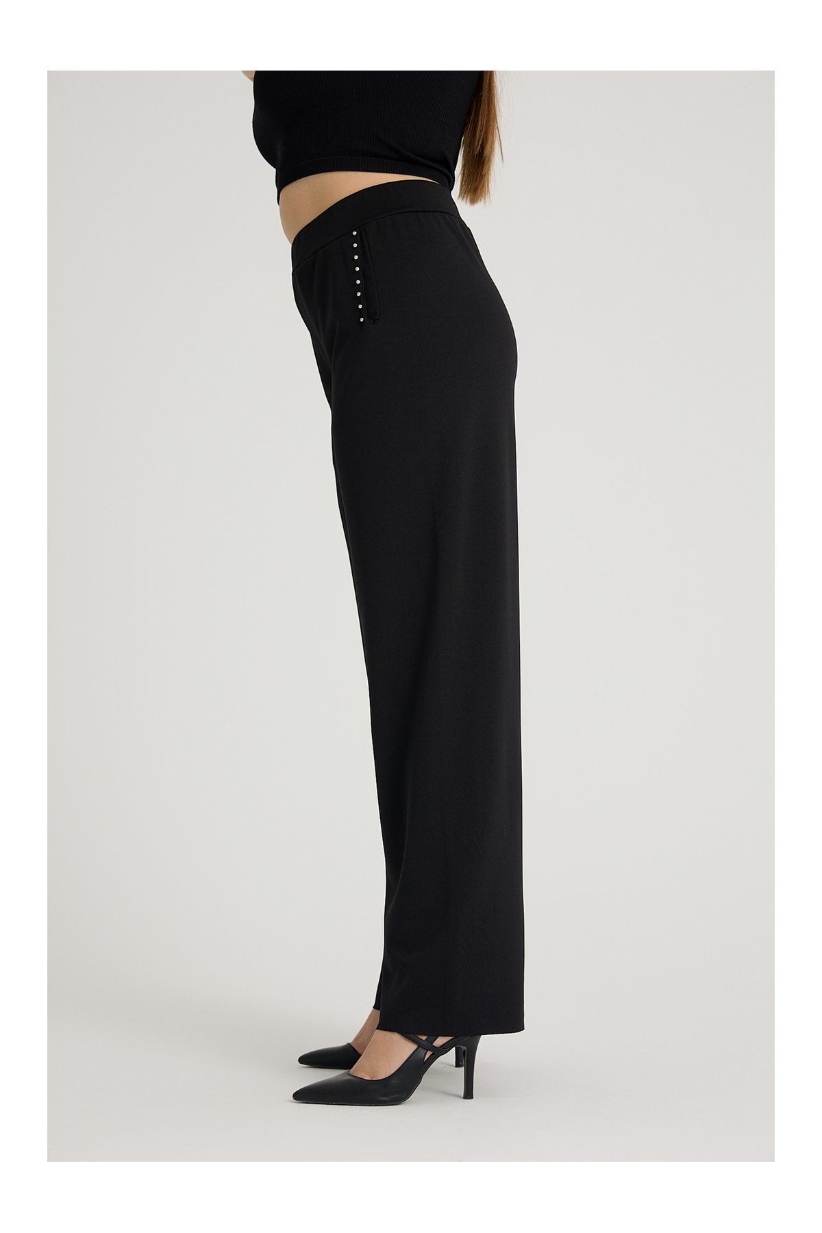 Dejabrew Jeans  Taş Detaylı Likralı Büyük Beden Boru Paça Pantolon g129-1 - Görsel 4