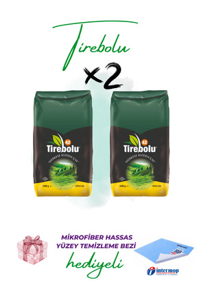 Tirebolu 42 Siyah Çay 1000 gr X 2 Adet ve Hassas Yüzey Temizleme Bezi