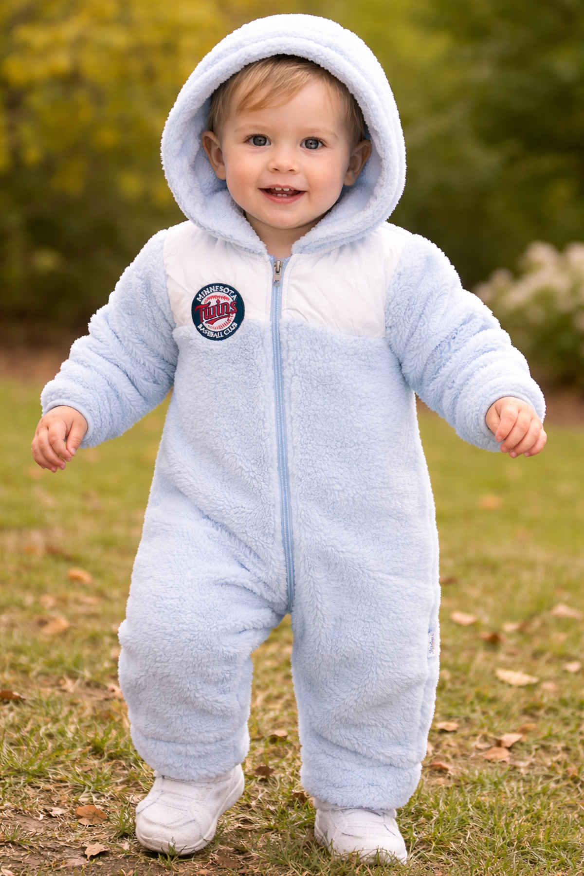 Chicsy Baby Bebek Peluş Tulum | Kapüşonlu Fermuarlı Kışlık Bebek Astronot Tulum fotoğrafı 2 (önizleme)