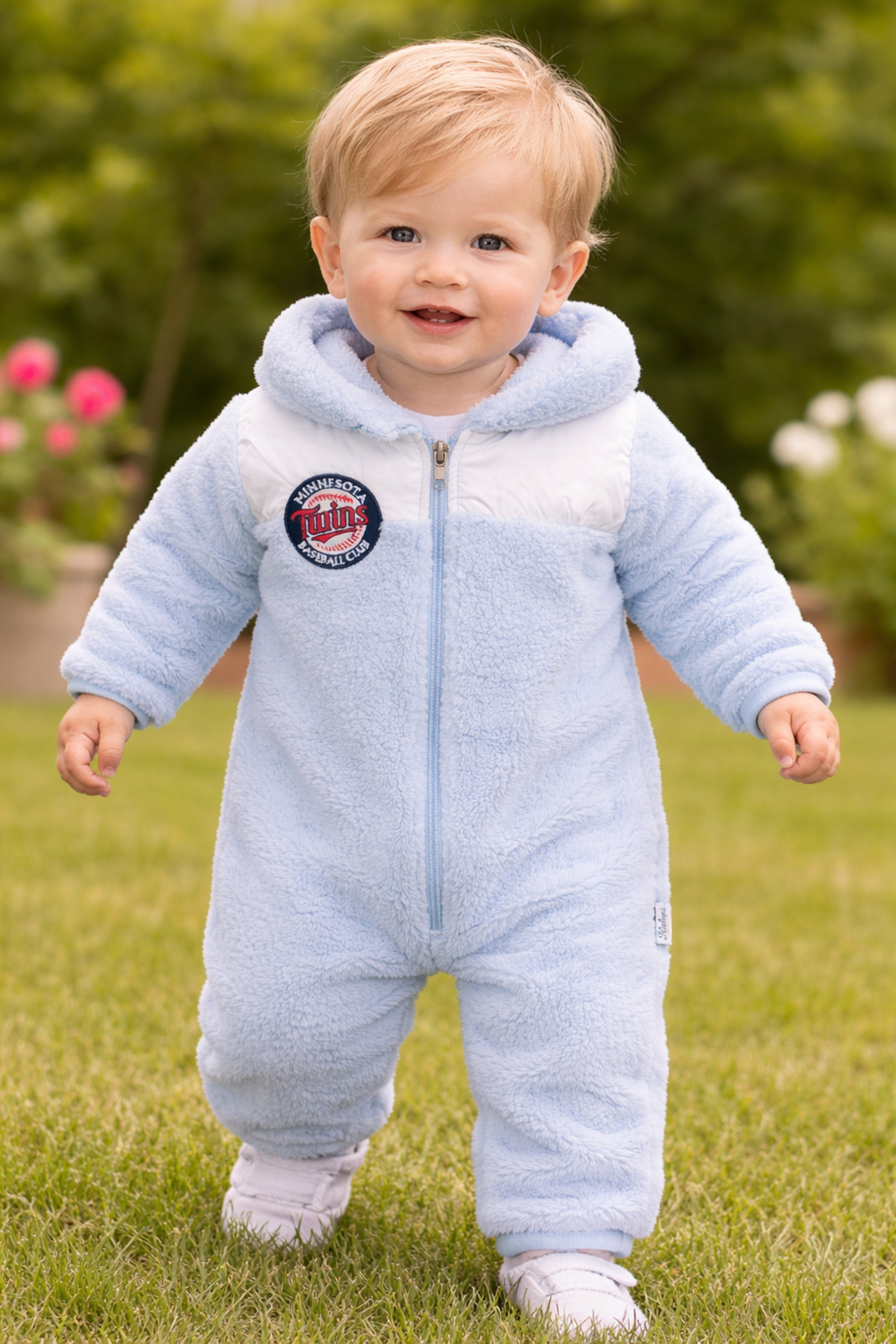 Chicsy Baby Bebek Peluş Tulum | Kapüşonlu Fermuarlı Kışlık Bebek Astronot Tulum fotoğrafı 5 (önizleme)