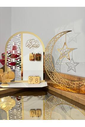 OBLİVİON Ramazan Dekor Seti 2’li – Ay Yıldız Masaüstü Süs + Ramazan Takvimi (...