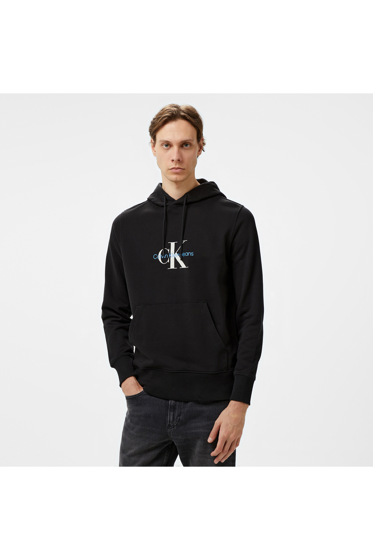 کلوین کلاین هودی مشکی مردانه مونولوگ طرح جین Distressed