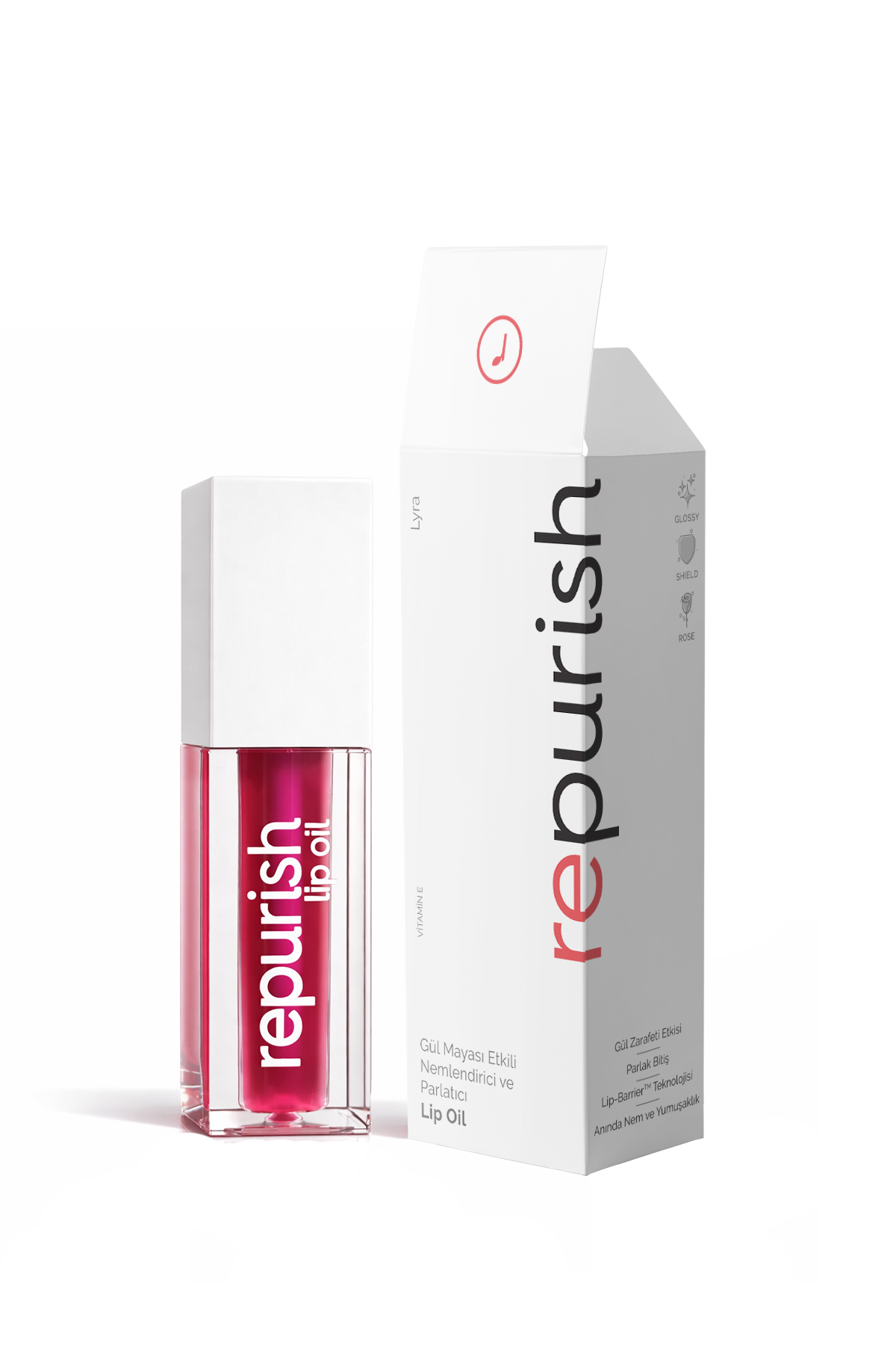 Gül Mayası Dudak Bakım Yağı (Lip Oil) - Gül Kokulu, Nemlendirici, Parlatıcı, Vitamin E, Koruyucu — صورتی RPR2602-01 — تصویر 6 از 6