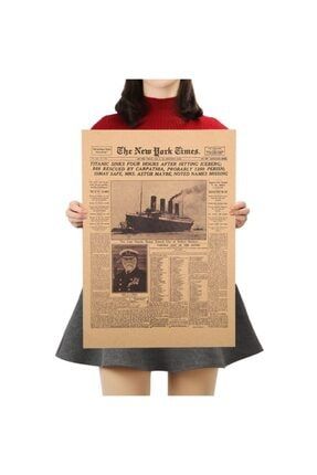 Titanic New York Times Gazete Küpürü Vintage Kraft Poster CaphTitanic2