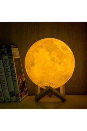 Dolunay Küre Büyük Boy 15 Cm Standlı Ay Işığı Dekoratif Ay Küre Gece Lambası ay456