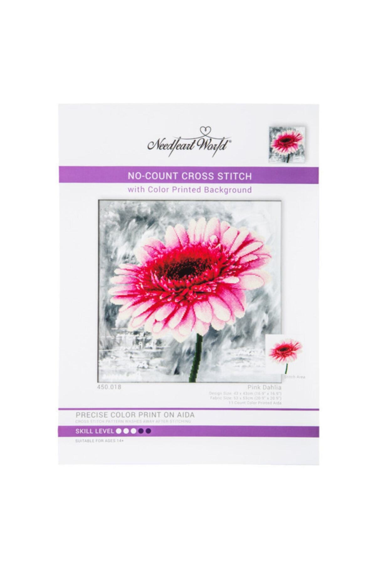 EDA HOME TEKSTİL Needleart World Ithal Etamin Kiti (pink Dahlia)(50x50