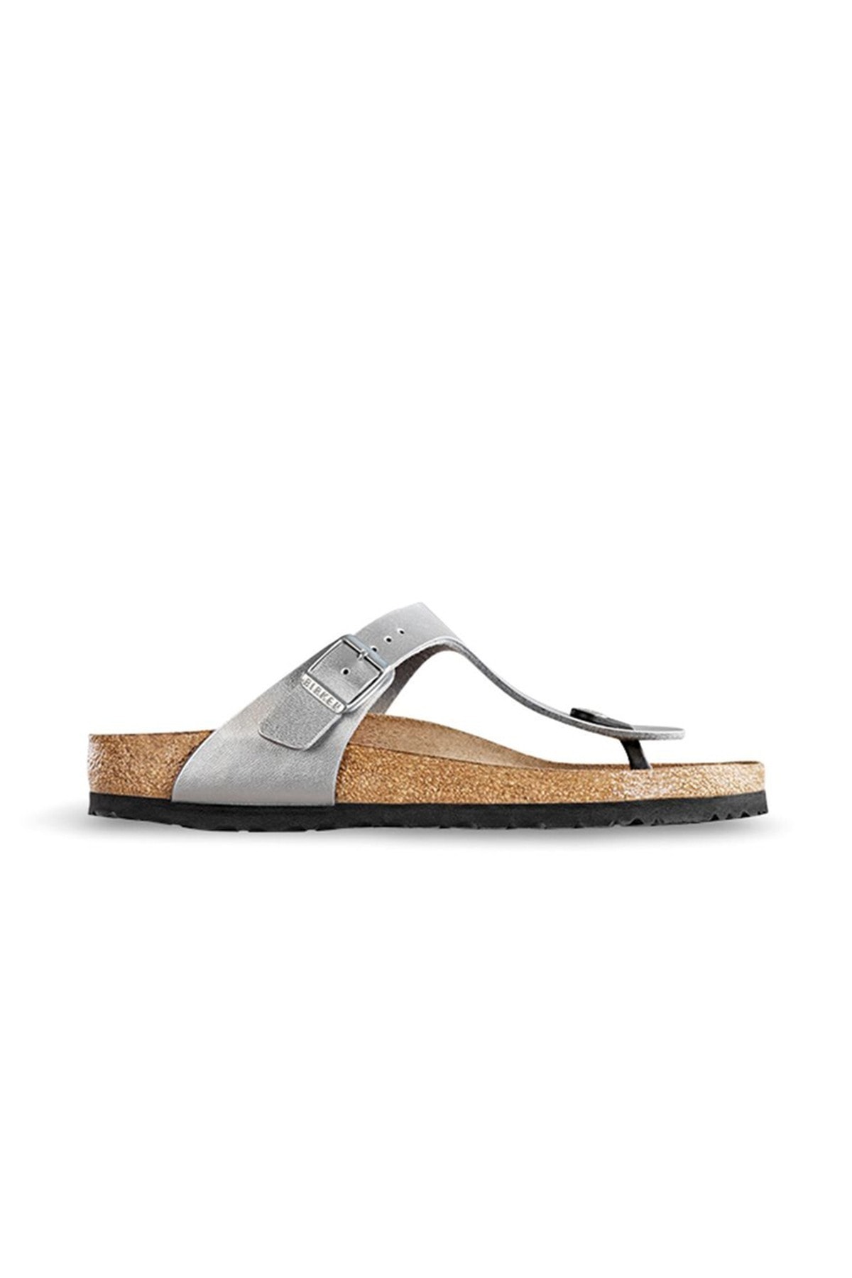 دمپایی بیرکن استاک زنانه چرم مصنوعی نقره اي لایسنس دار- تحت لیسانس راسته      لباس خانگی | Birkenstock 43851 DE - تصویر 4