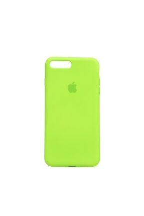 Apple Iphone 7/8 Plus Uyumlu Altı Kapalı Logolu Lansman Kılıf Kapak Neon Yeşil CLL0005